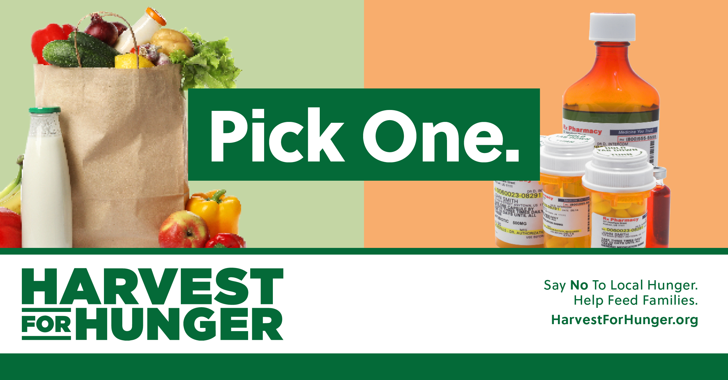 Harvest for Hunger ad - Pick One